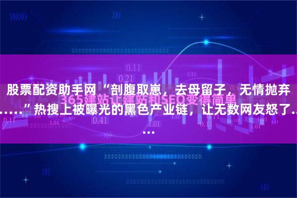 股票配资助手网 “剖腹取崽，去母留子，无情抛弃……”热搜上被曝光的黑色产业链，让无数网友怒了...